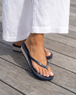 Chanclas Mujer estampado floral con tacón Marino