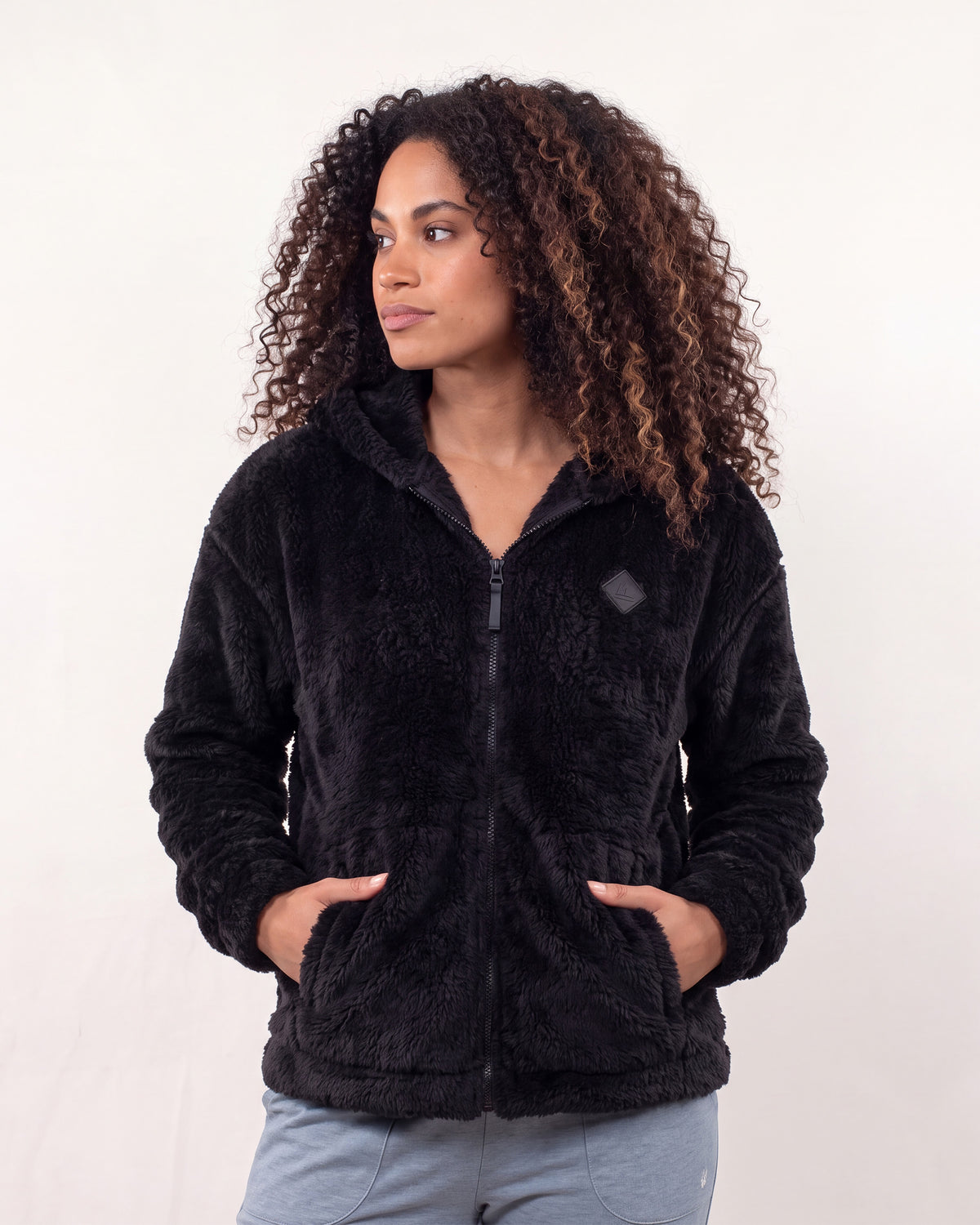 Chaqueta piel de imitación Mujer Negro