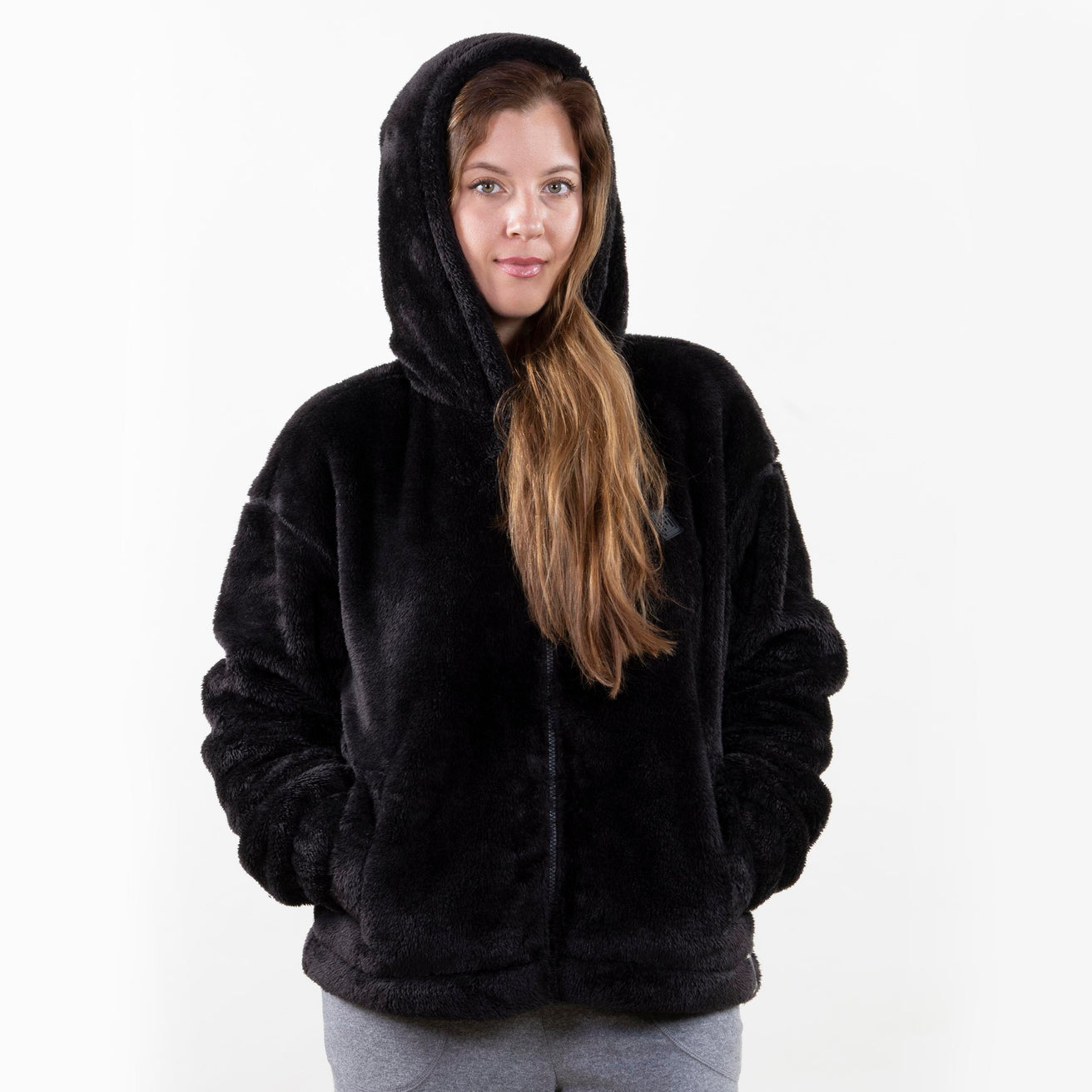 Chaqueta piel de imitación Mujer Negro