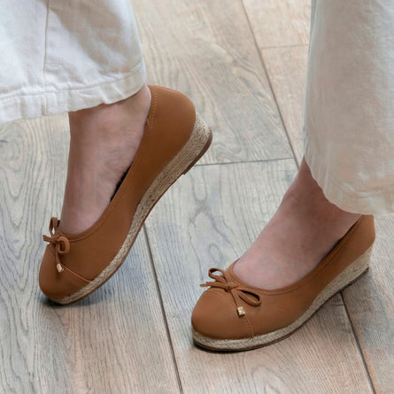 Bailarinas Mujer cuerda con tacón de cuña Camel - Isotoner