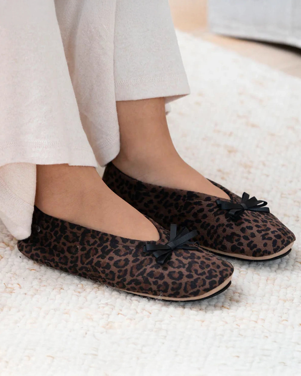 Zapatillas de casa bailarinas Mujer Leopardo - Isotoner