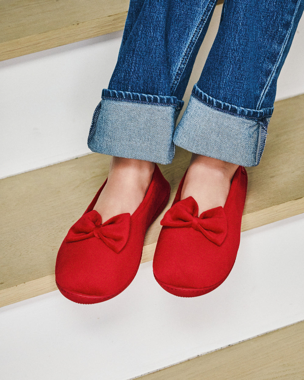 Zapatillas de casa Bailarinas Mujer Nudo Rojo - Isotoner
