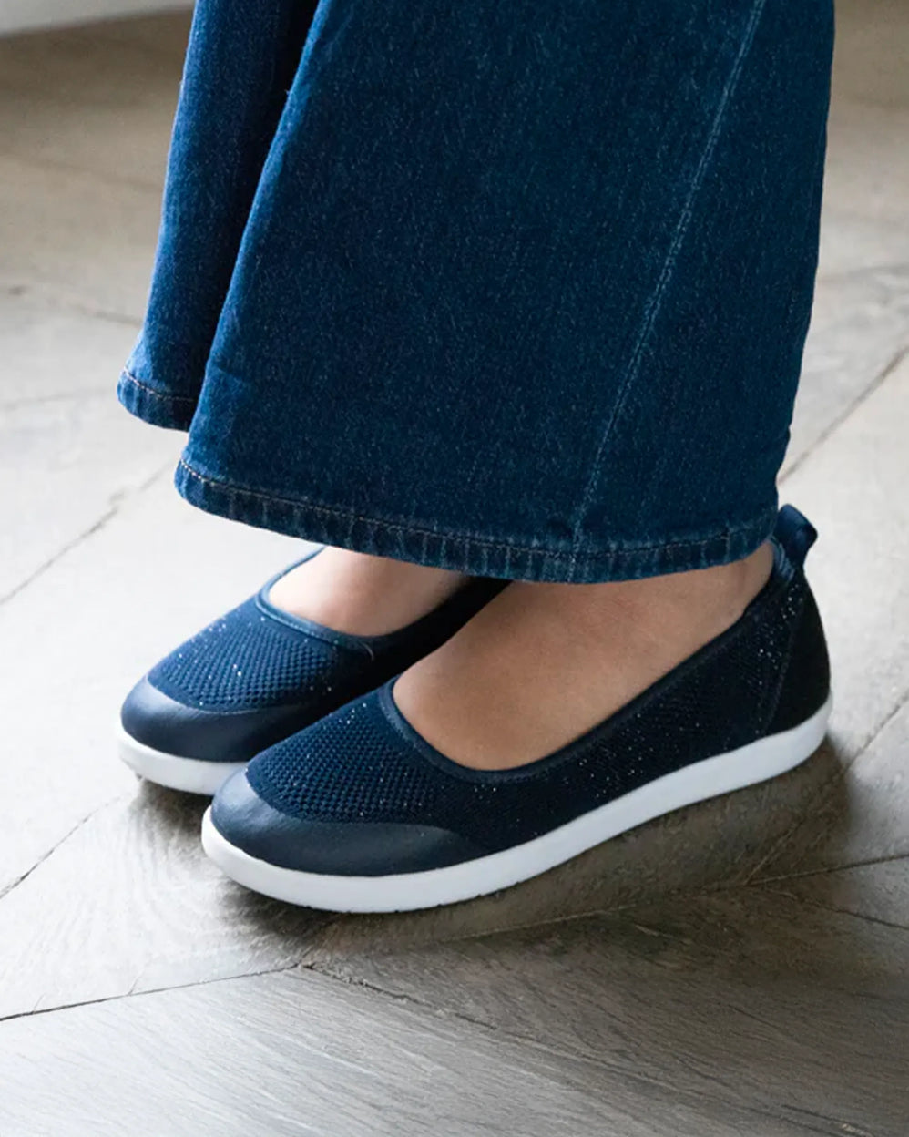 Bailarinas Mujer slip-on Marino lurex - Isotoner