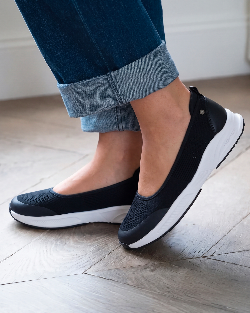 Bailarinas Mujer confort suela sport Negro - Isotoner