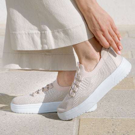 Tenis Mujer slip-on plataforma Beige - Isotoner