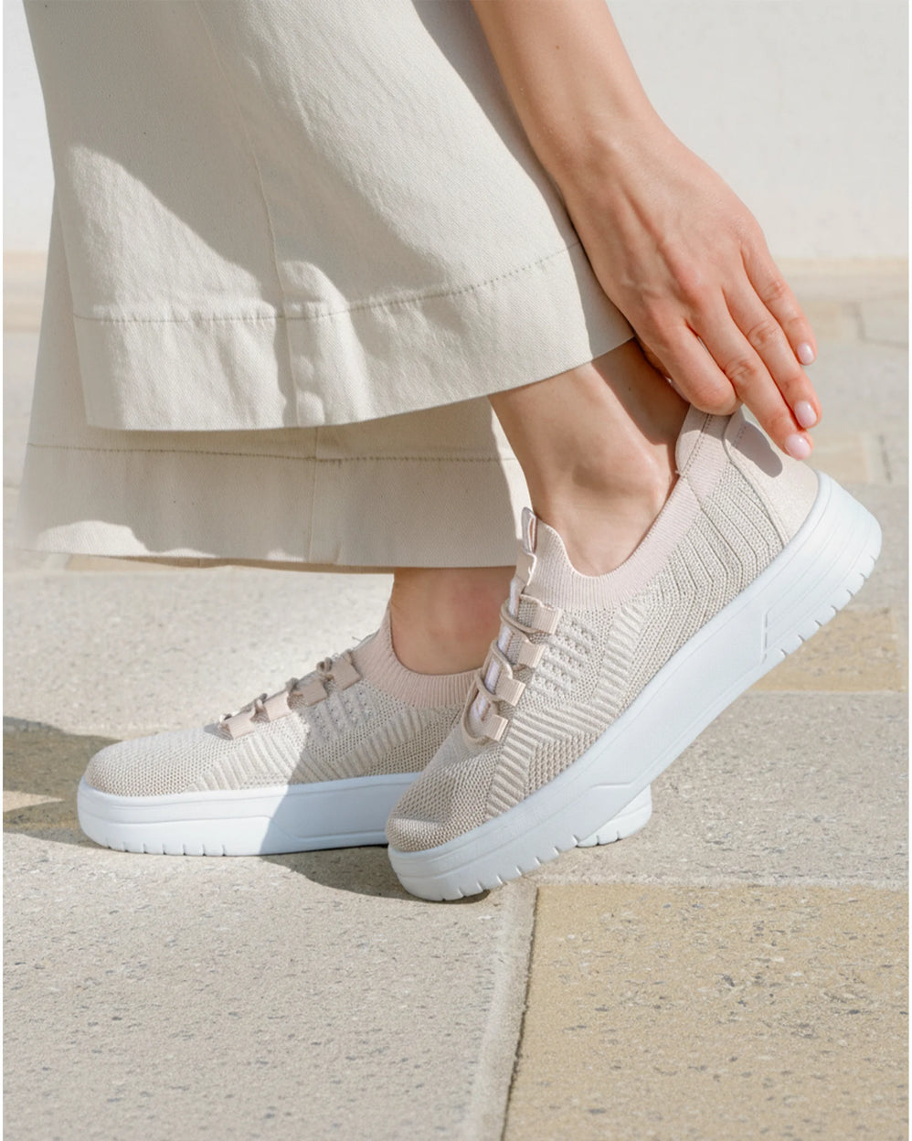 Tenis Mujer slip-on plataforma Beige - Isotoner