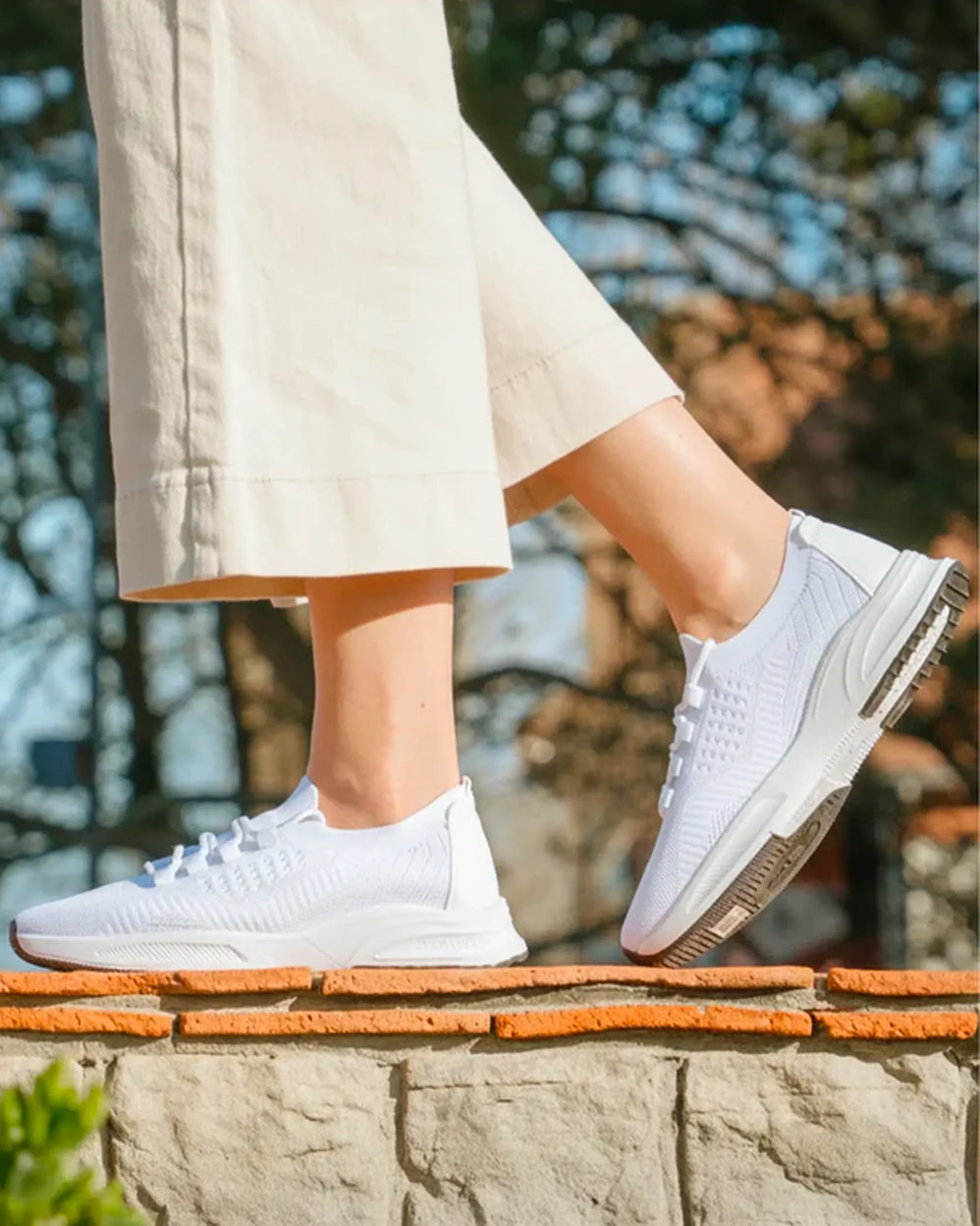 Tenis Confort Mujer slip-on cordones Blanco - Isotoner