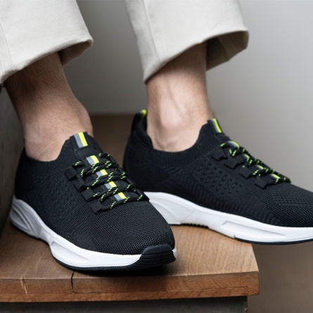 Tenis Confort Hombre slip-on cordones Negro/Amarillo - Isotoner