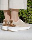 Tenis Mujer Confort Beige/Leopardo