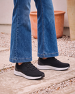 Tenis Mujer Confort cordones Negro