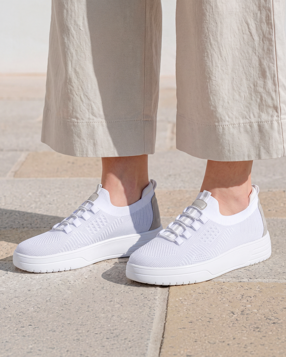 Tenis Mujer slip-on plataforma Blanco - Isotoner