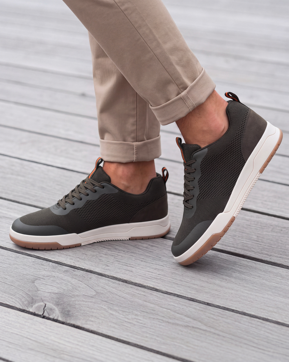 Tenis Hombre cordones Caqui - Isotoner