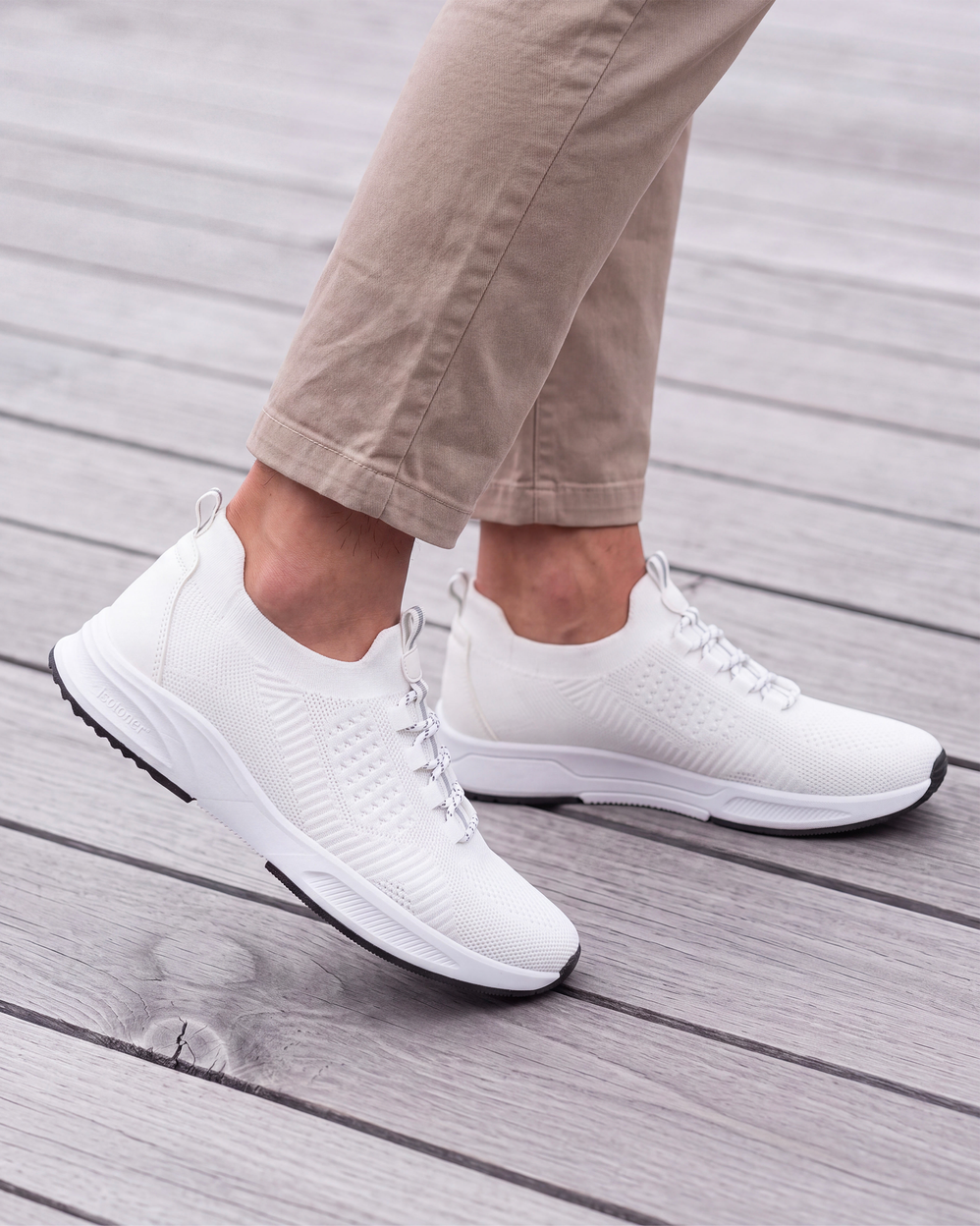 Tenis Confort Hombre slip-on cordones Blanco - Isotoner