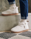 Zapatillas de casa botines Mujer Marfíl sherpa