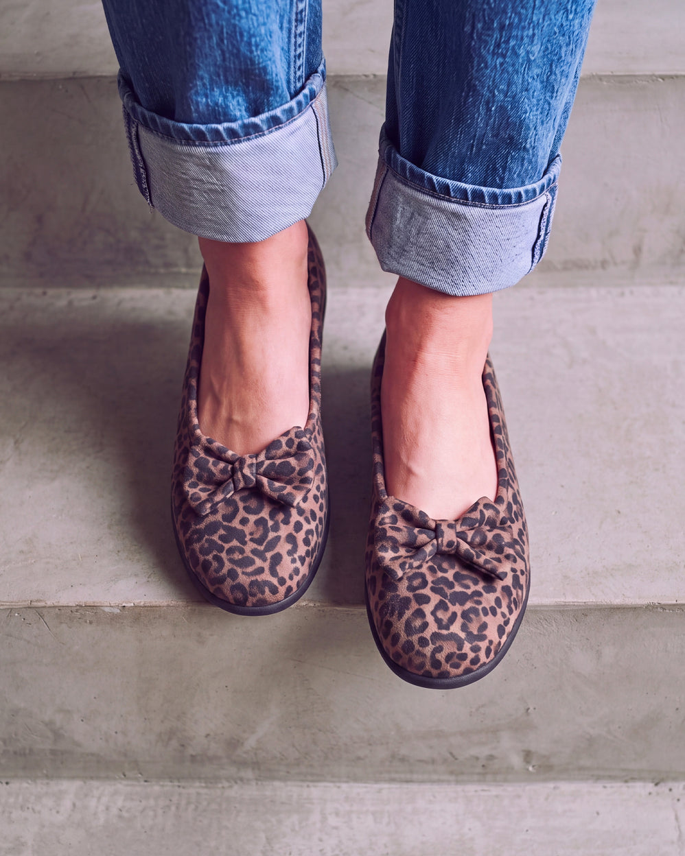 Zapatillas de casa Bailarinas Mujer Leopardo oscuro - Isotoner