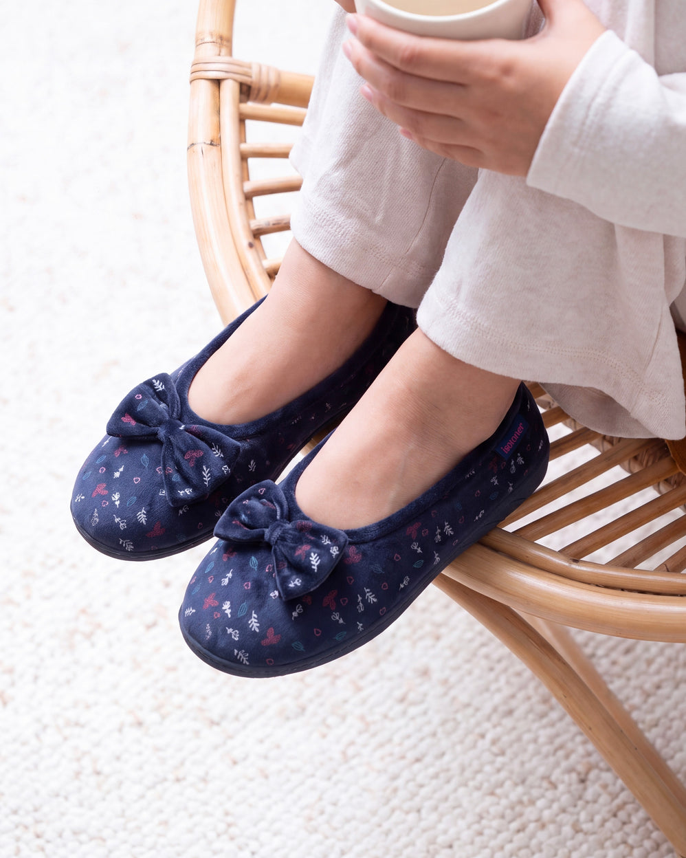Zapatillas de casa ergonómicas Mujer Azul marino - Isotoner