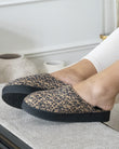Zapatillas de casa Chinelas plataforma Mujer Leopardo oscuro