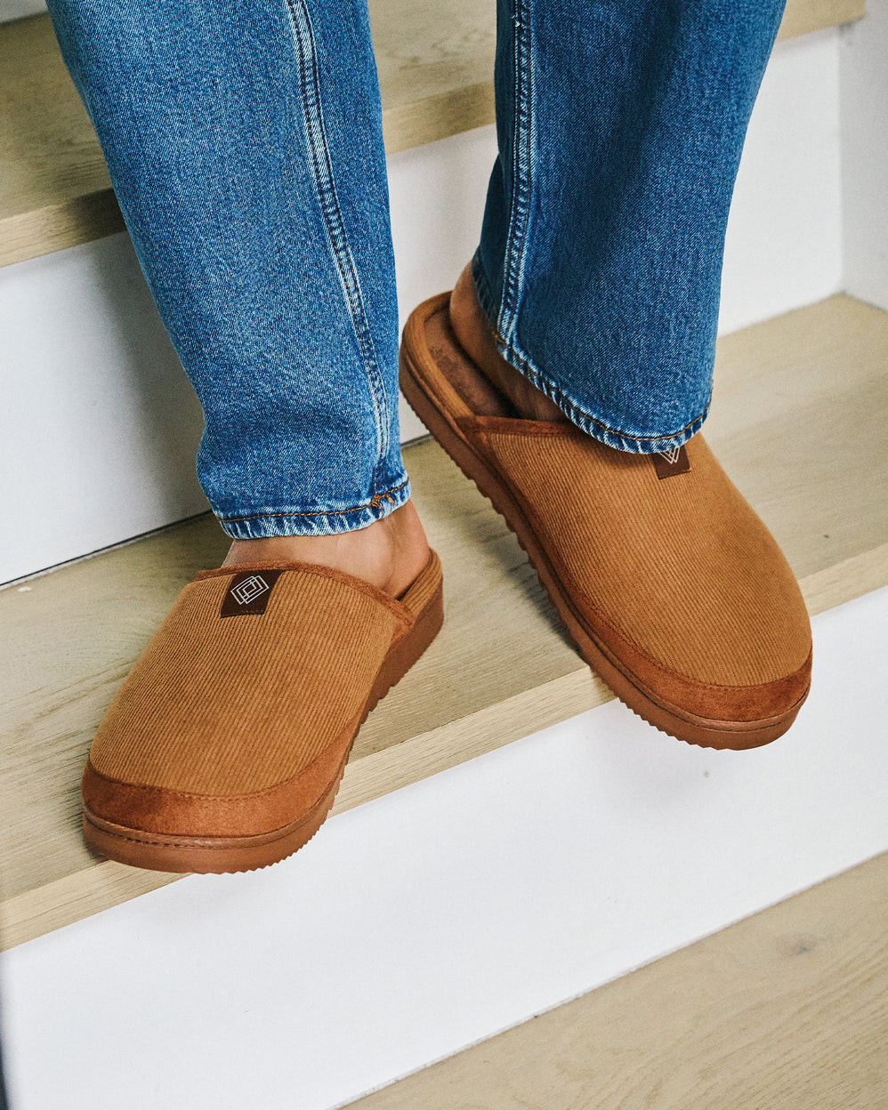 Zapatillas de casa Chinelas Hombre Camel suela dentada - Isotoner