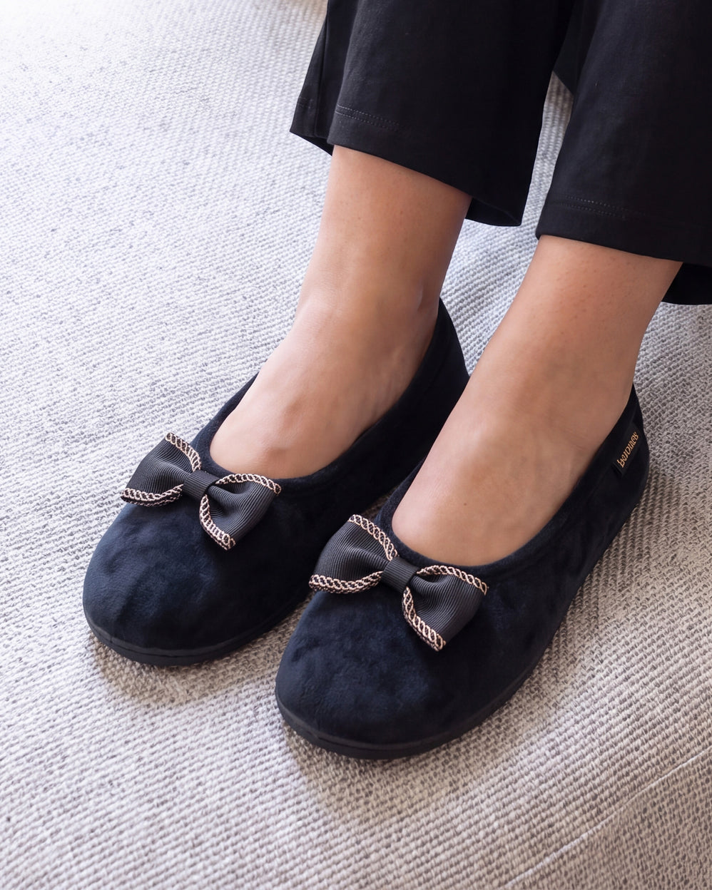 Zapatillas de casa Bailarinas Mujer Negro cadena - Isotoner