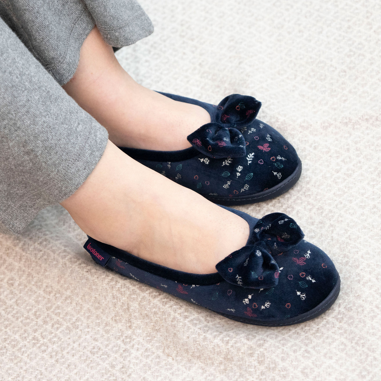 Zapatillas de casa ergonómicas Mujer Azul marino