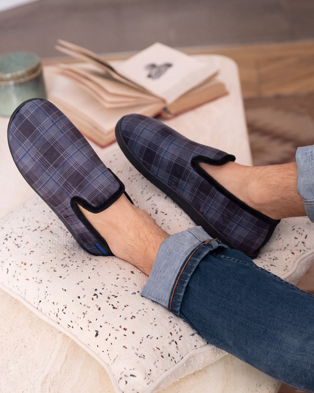 Zapatillas de casa cerradas Hombre Tartan