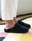 Zapatillas chinelas Mujer Negro interior de rayas