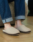 Zapatillas de casa chinelas Hombre fieltro Beige