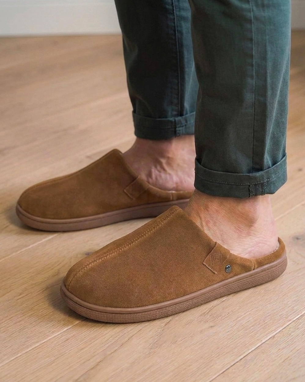 apatillas de casa Chinelas BLOUP Hombre Camel sherpa - Isotoner