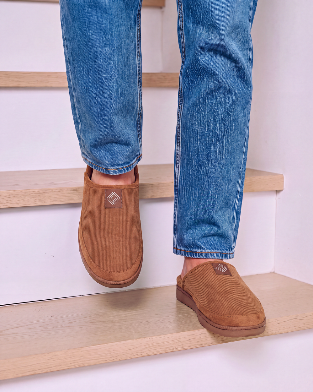 Zapatillas de casa Chinelas Hombre Camel suela dentada - Isotoner
