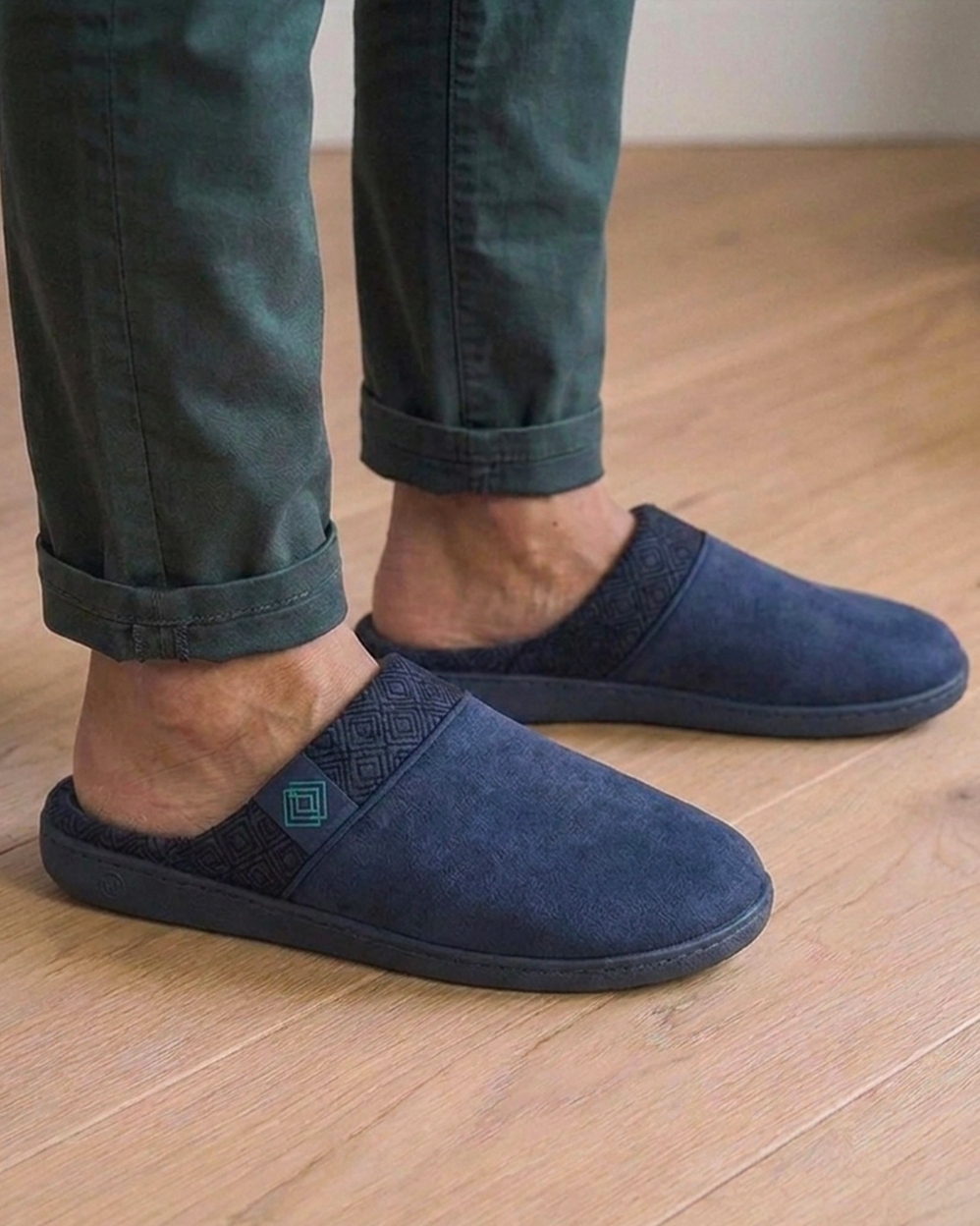 Zapatillas de casa chinelas Hombre Marino Verde - Isotoner