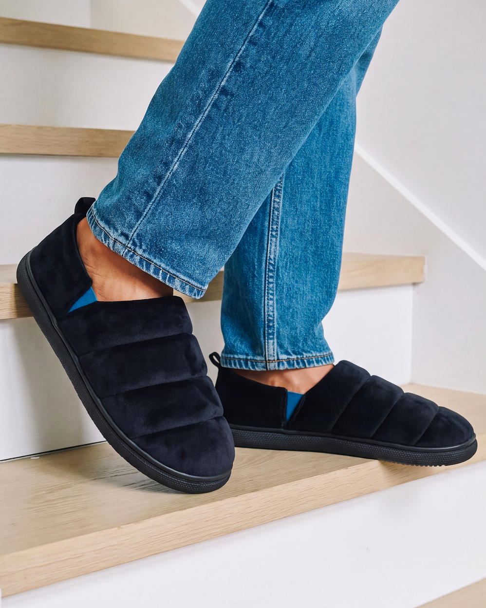 Zapatillas de casa Slippers BLOUP Hombre Negro/Azul - Isotoner