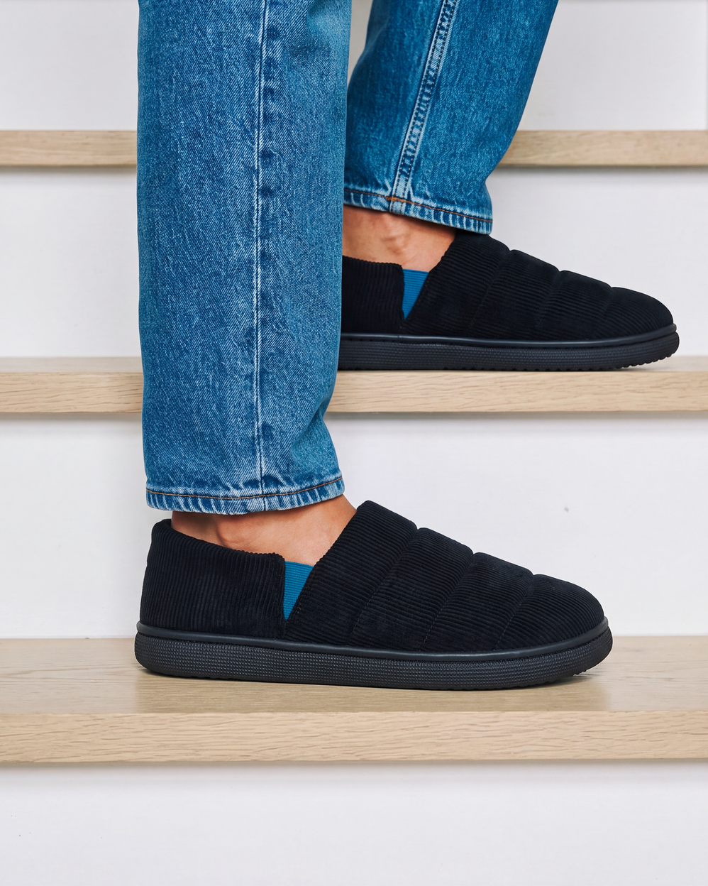 Zapatillas de casa Slippers BLOUP Hombre Negro/Azul - Isotoner
