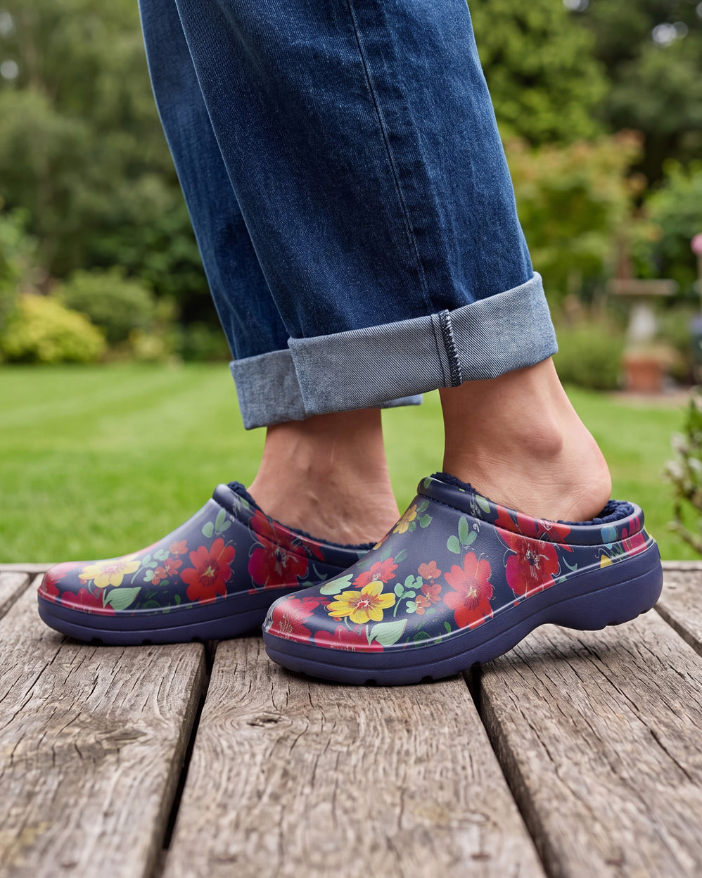 Zuecos de jardin Mujer forrados Flores - Isotoner