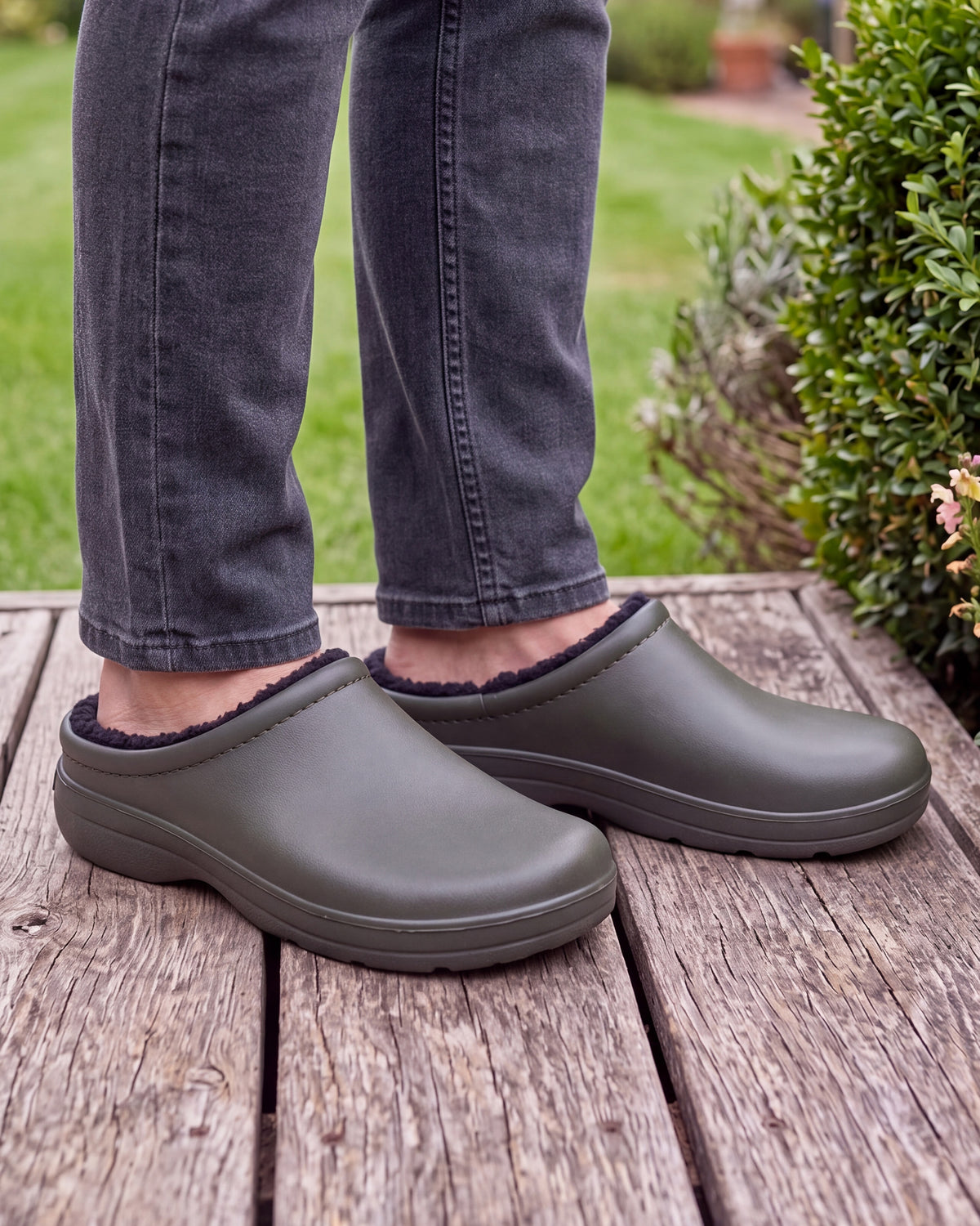 Zuecos de jardín Hombre forro Caqui