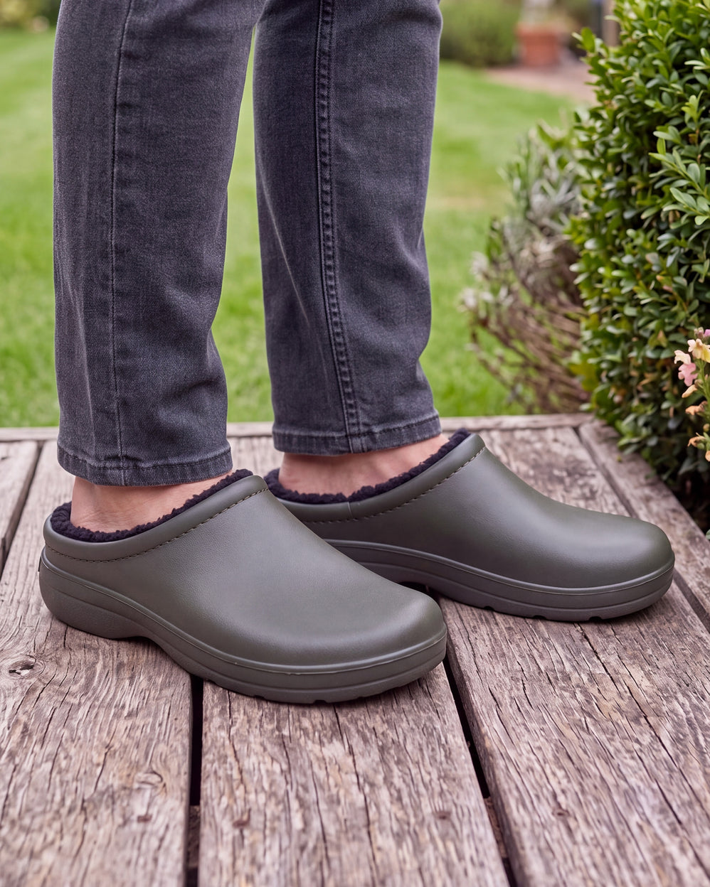 Zuecos de jardín Hombre forro Caqui - Isotoner
