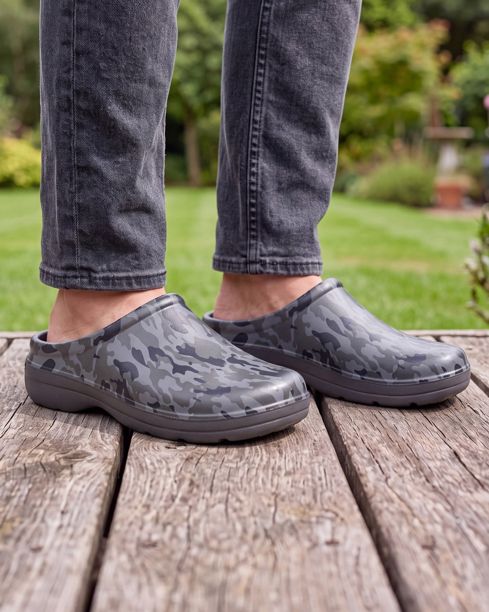 Zuecos de jardín Hombre estampado camuflaje Gris - Isotoner