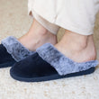 Zapatillas de casa chinelas Mujer Borde forrado Marino