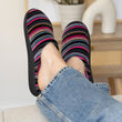 Zapatillas de casa de rayas Rosa para Mujer