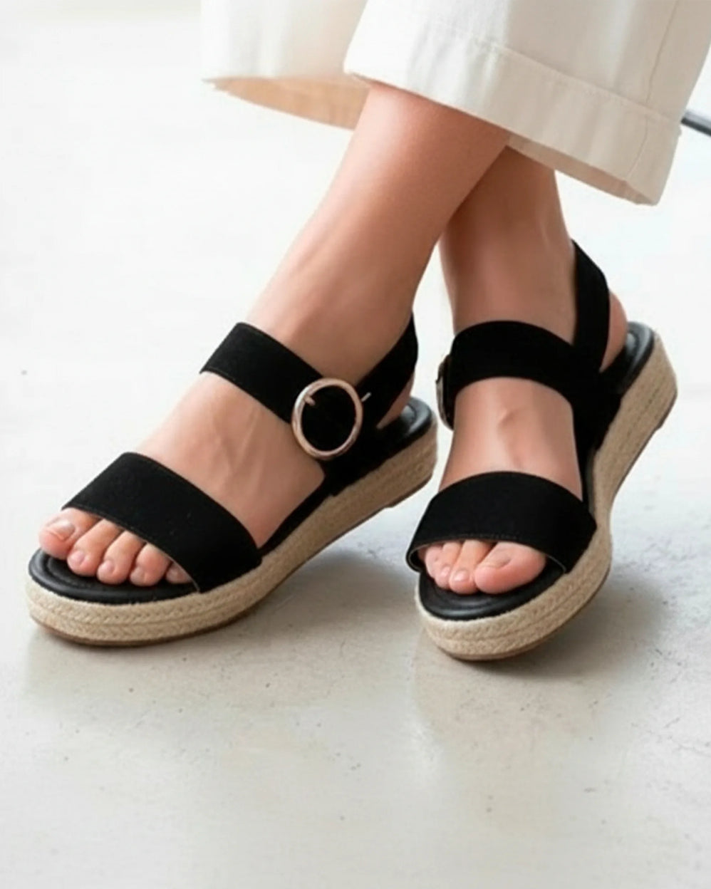 Sandalias Mujer Trenzadas Negro - Isotoner