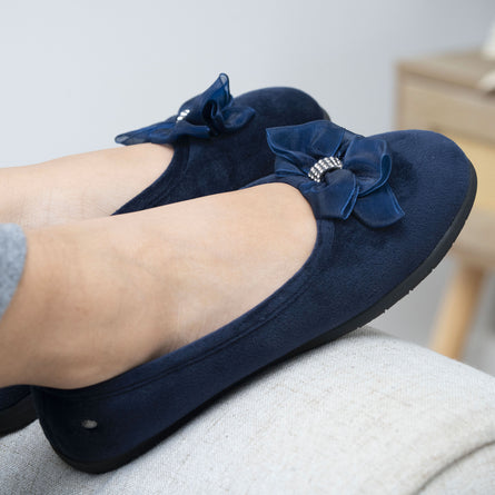 Zapatillas de casa bailarinas Mujer Azul marino - Isotoner