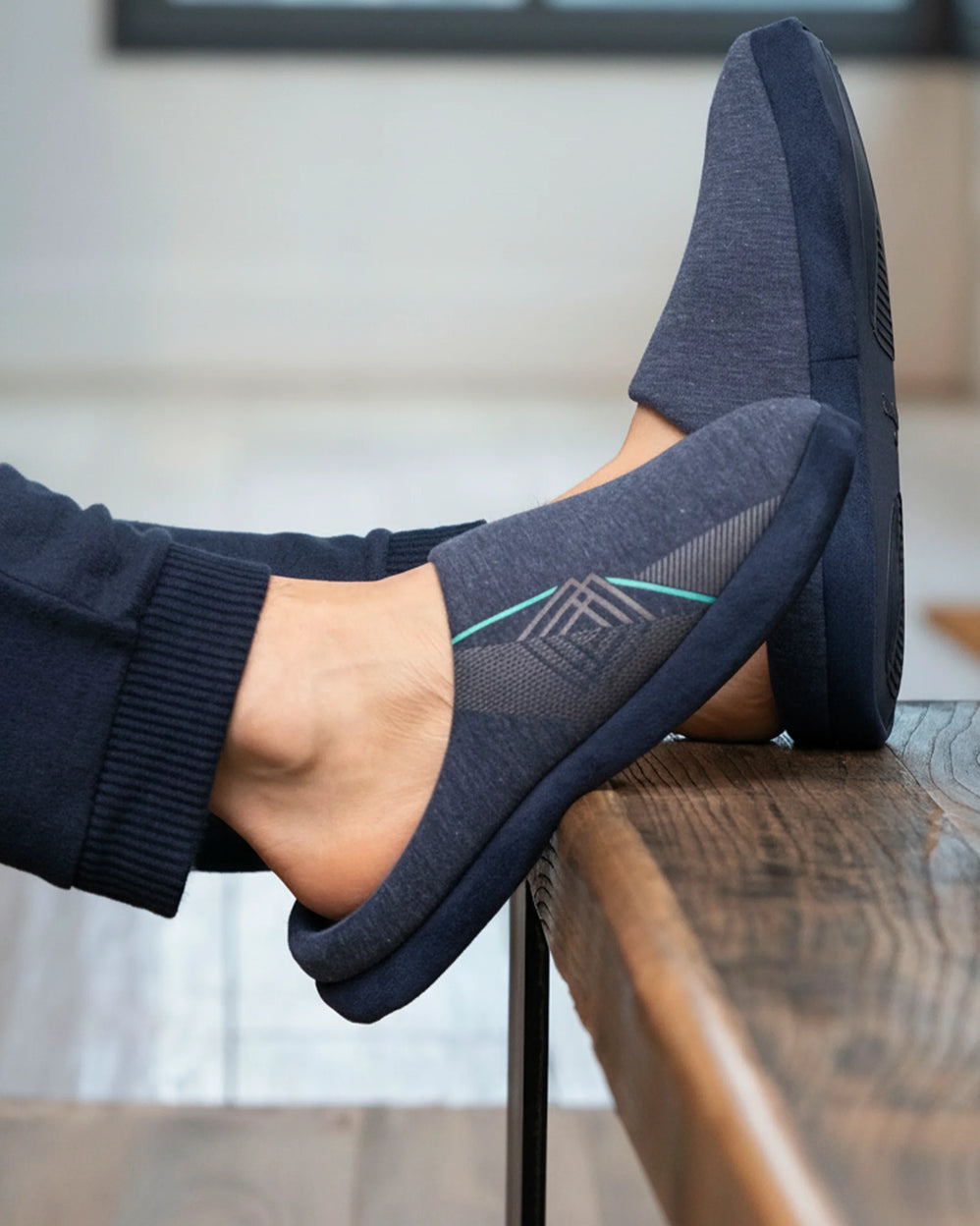 Zapatillas de casa Chinelas Hombre Marino jaspeado diamante - Isotoner