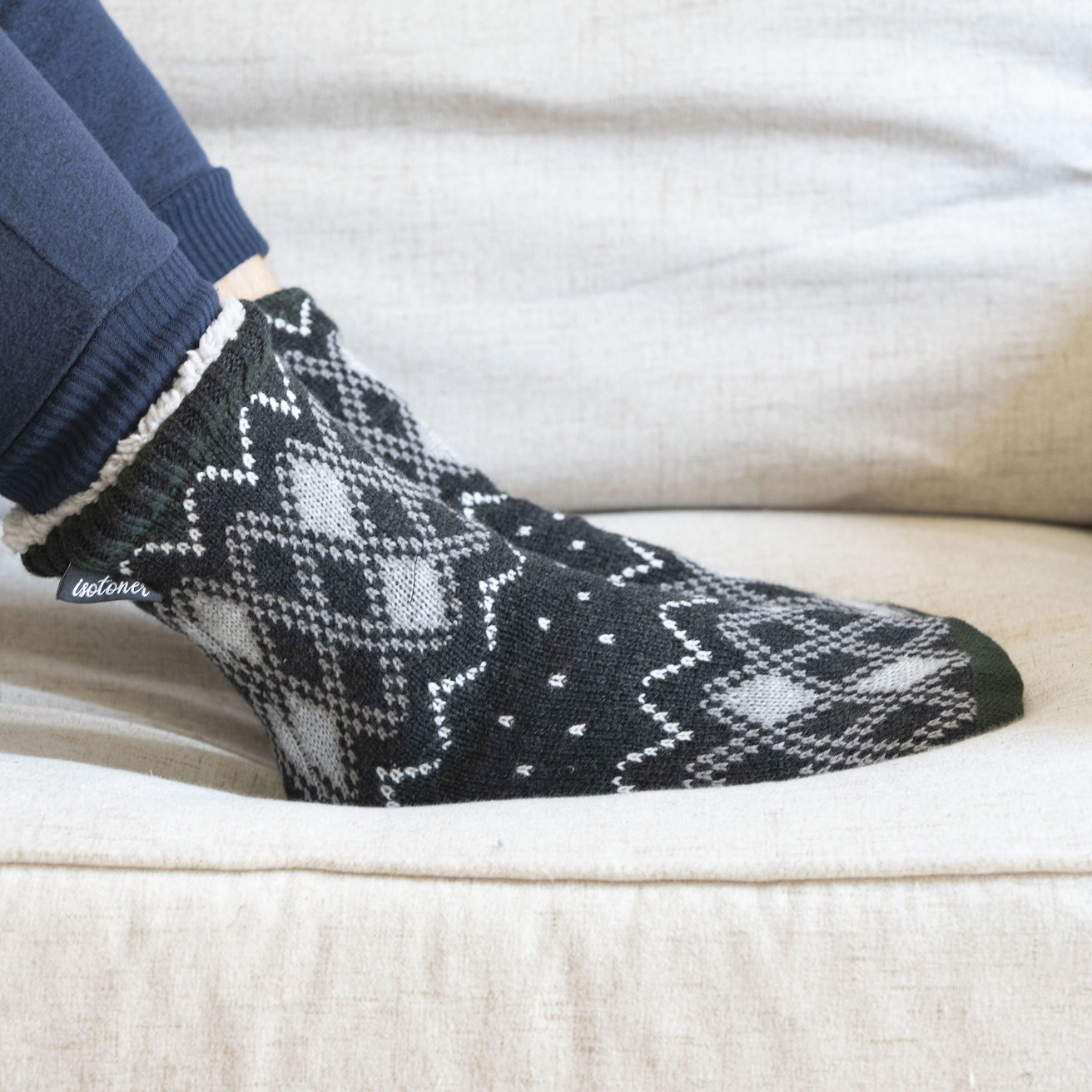 Calcetines forrados Gris Jacquard Hombre