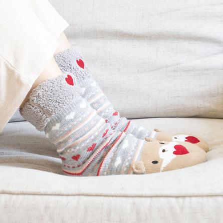 Calcetines forrados Mujer Nutria Jacquard gris - Isotoner