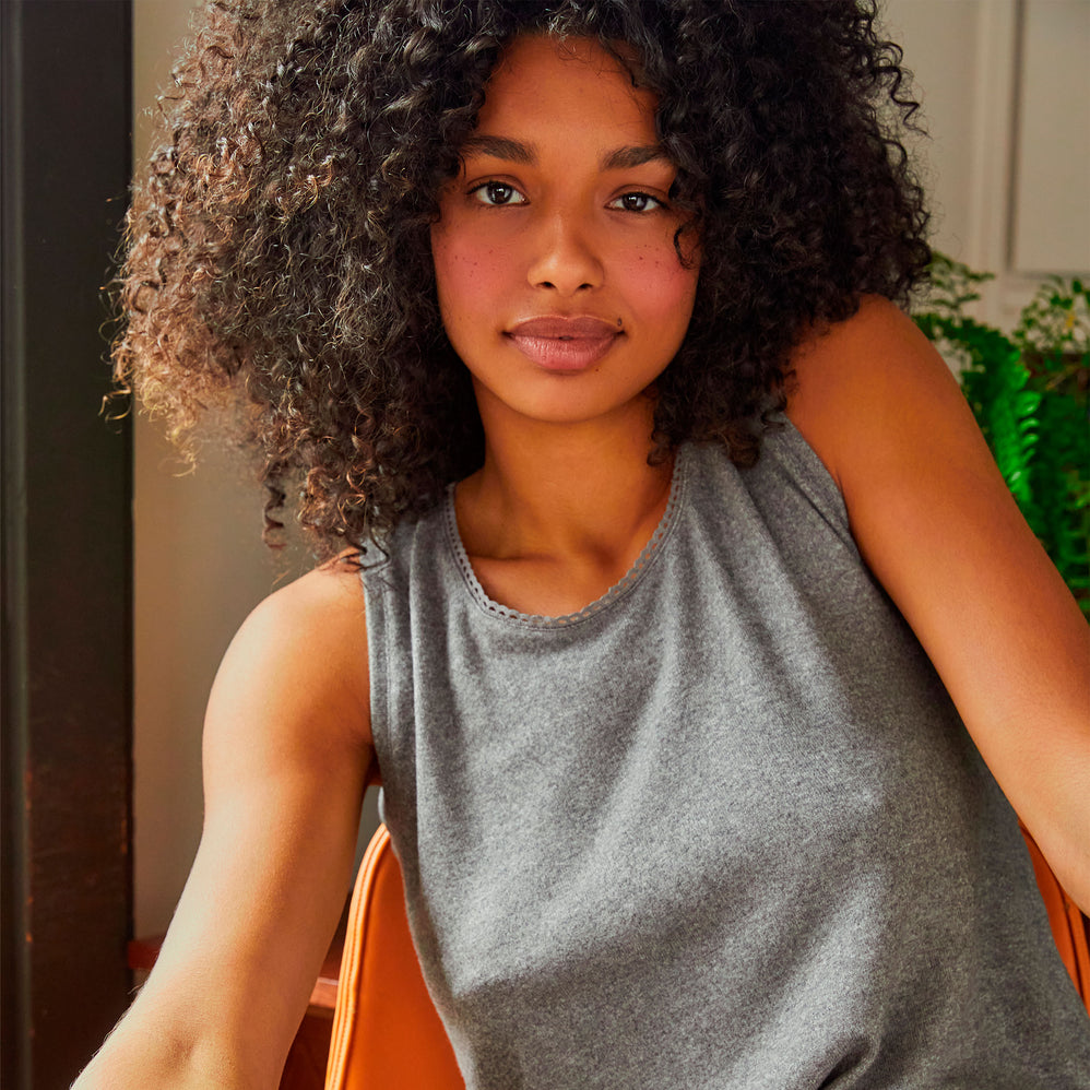 Camiseta sin mangas Mujer Gris jaspeado - Isotoner