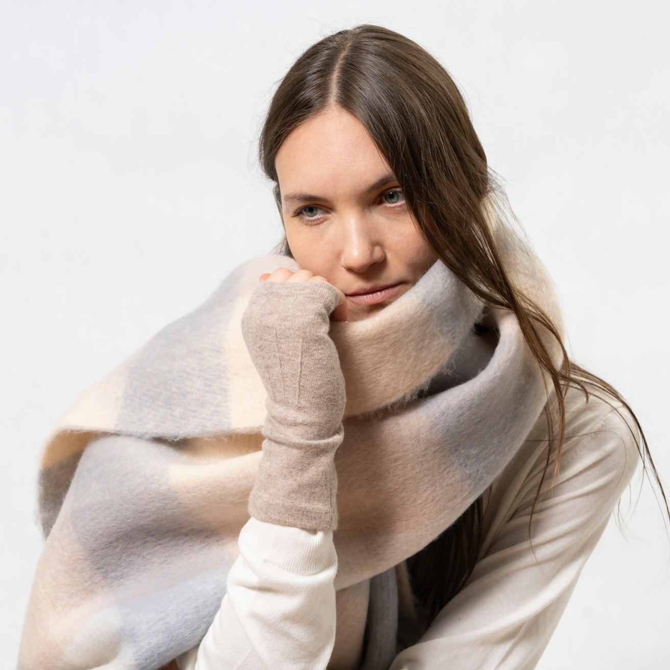 Mitones Mujer en Lana Beige