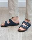Mules sandalias Hombre Doble Correa Marino