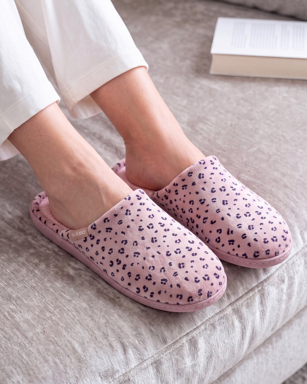 Zapatillas de casa Chinelas ergonómicas Mujer Leopardo blush - Isotoner