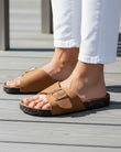 Mules sandalias Mujer sola correa Camel