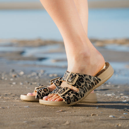 Mules chancletas Mujer ajustable Leopardo - Isotoner