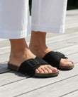 Mules sandalias Mujer sola correa Negro